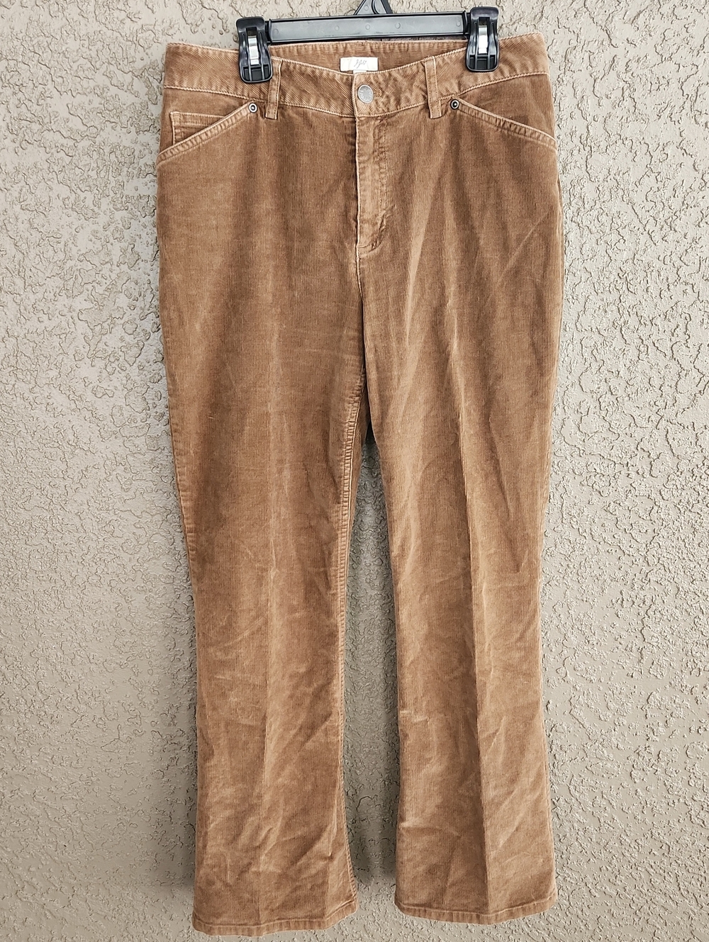 J. Jill Corduroy Stretch Pants Straight Leg Dark Camel